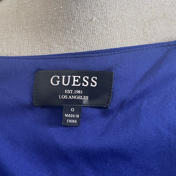 PARTY/COCKTAIL DRESS GUESS Royal Blue High Low Lace Dress - Picture 4 of 5